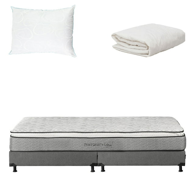 Colchón King Size Vail + Box + Almohada Osos + Protector de Colchón