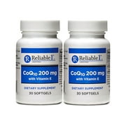 High Absorption CoQ10 200 mg with Vitamin E 60 Softgels for Heart Health, Energy Production