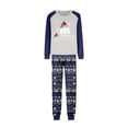 thumbnail image 4 of Yuaguia Christmas Family Matching Pajamas Set, Blue and White Snowflake Hat Tree Print Long Sleeve Top and Blue Patterned Pants, Festive Holiday Sleepwear, Women S, 4 of 5