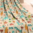 thumbnail image 3 of LightColor Dinosaurs Flowers Pattern Blanket,Comfortable Soft Lamb Wool Throw Blanket,All Season,Warm Lightweight Blankets for Sofa Bed Couch Living Room Chair,40"x50", 3 of 4