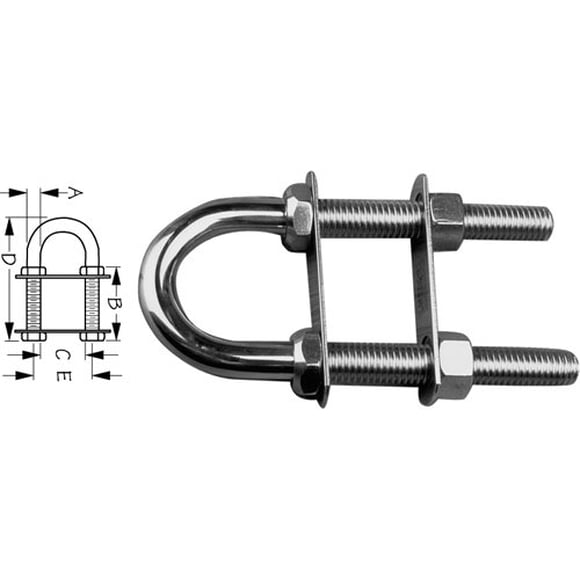 Bow Eye SS 7/16 pulgadas x 3-1/2 pulgadas