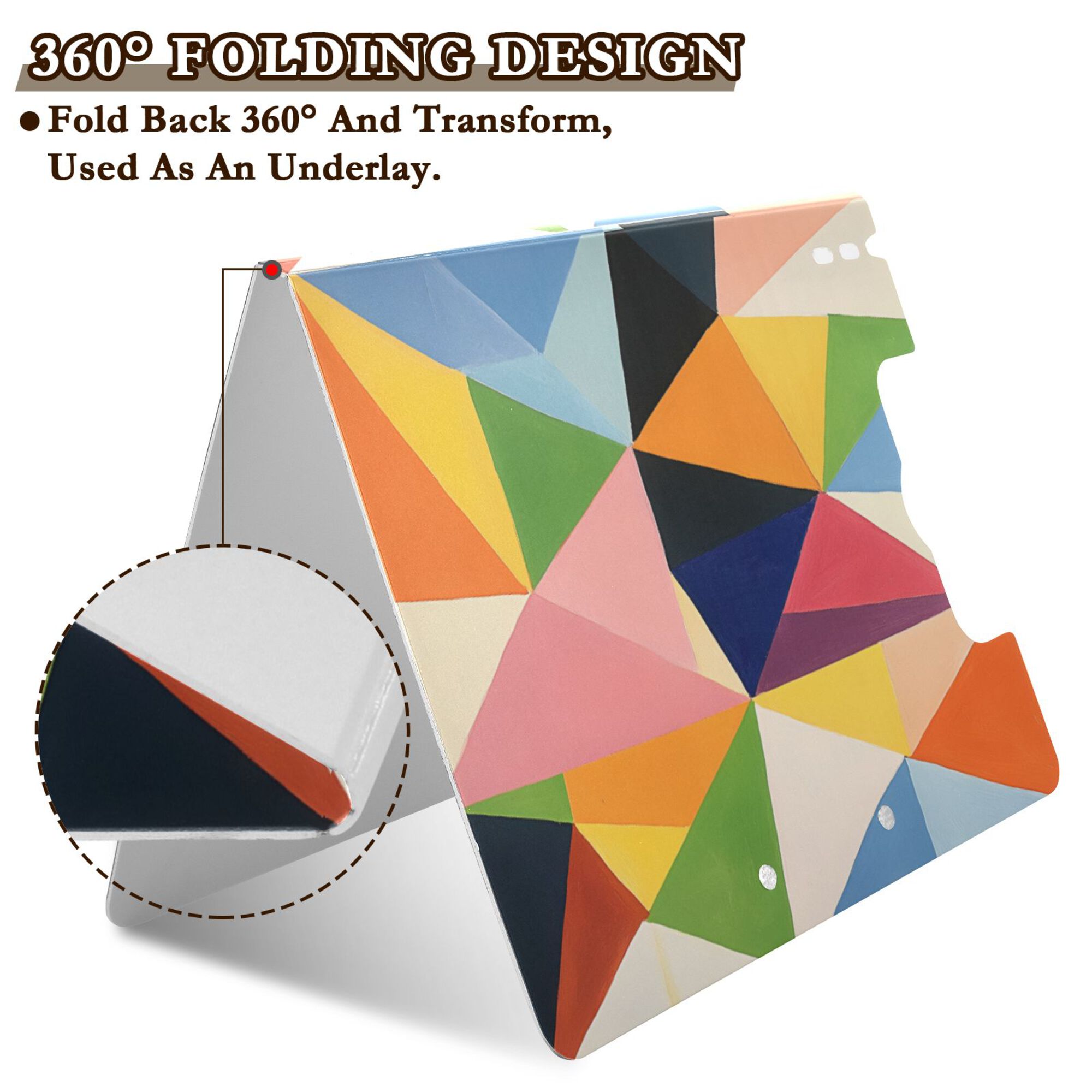 FORMRS A4 Clipboard Folder with Pen Holder Horizontal Foldable School Office Binder, Minimalist Triangles