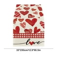 thumbnail image 3 of Steadline Valentine's Day Flax Table Runner - Romantic Heart Pattern Dining Decor - Washable Kitchen Tablecloth for Anniversary Dinner - Festive Home Decoration Gift, 3 of 6