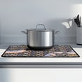 thumbnail image 2 of Renewold Ceramic Glass Stove Top Cover Stove Mat Stove Burner Cover Multipurpose Rubber Desk Saver Pad Washer Dryer Top Cover Range Cover for Counter Top, Butterfly Hippie Flower Violet, 2 of 7