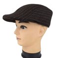 thumbnail image 2 of Gorro de lana Gatsby Newsboy con gorra plana a rayas para hombre, 2 of 3