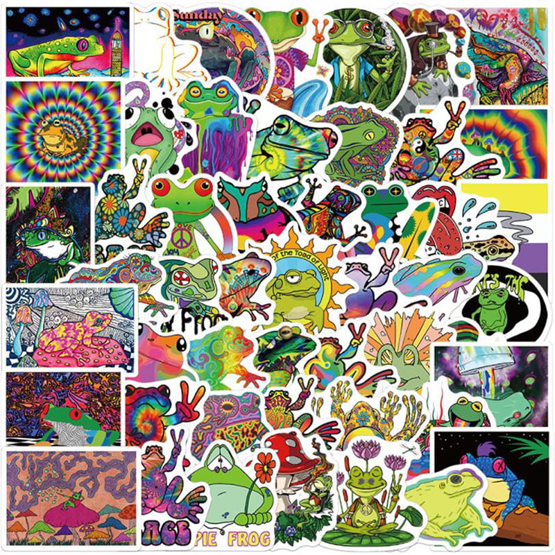 50PCS Hip Hop Psychedelic Cartoon Stickers PVC Decal New Sticker Pack For Laptop 
