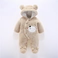 thumbnail image 2 of Odeerbi Baby Girls Boys Clothes Baby Rompers Toddler Color Plush Cute Bear Ears Winter Thick Keep Warm Jumpsuit Romper, 2 of 5