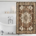 thumbnail image 3 of Brown Boho Shower Curtain, Waterproof Shower Curtains for Bathroom, Retro Western Rustic Ethnic Tribal Patterns Washable Fabric Bathtub Curtain Set Bath Decor with 12 Hooks 72"x78", 3 of 8