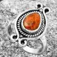 thumbnail image 2 of Natural Red Sponge Coral 925 Sterling Silver Ring s.7 Jewelry R-1108 SDR170736, 2 of 5