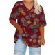 thumbnail image 1 of Camisetas de Verano de las Mujeres con Cuello en V de Manga Corta Impresa, Camiseta Deportiva para Uso Casual Y Diario, 1 of 4