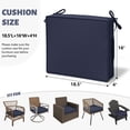 thumbnail image 3 of Kimunuk Outdoor Chair Cushions set of 2, 18.5" x 16" Zipped Waterproof Outdoor Seat Cushions Couch Pads with Ties for Patio Furniture, Navy, 3 of 6