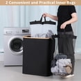 thumbnail image 4 of Cesta de lavandería ieGrow de 150 litros con tapa y 2 bolsas interiores, color negro, 4 of 7