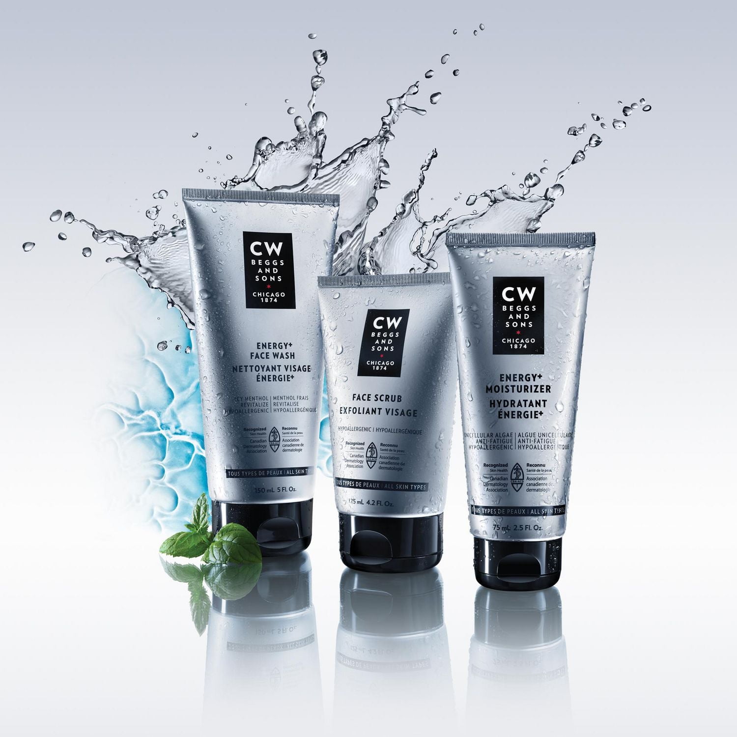 CW Beggs and Sons Energy+ Moisturizer, Light and fast absorbing, 75 mL