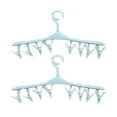 thumbnail image 1 of Harpily Hooks for Hanging 2Pcs Hangers with Movable Clips Heavy Duty and Space Saving with 8 Finger Clips One Size Blue, 1 of 6