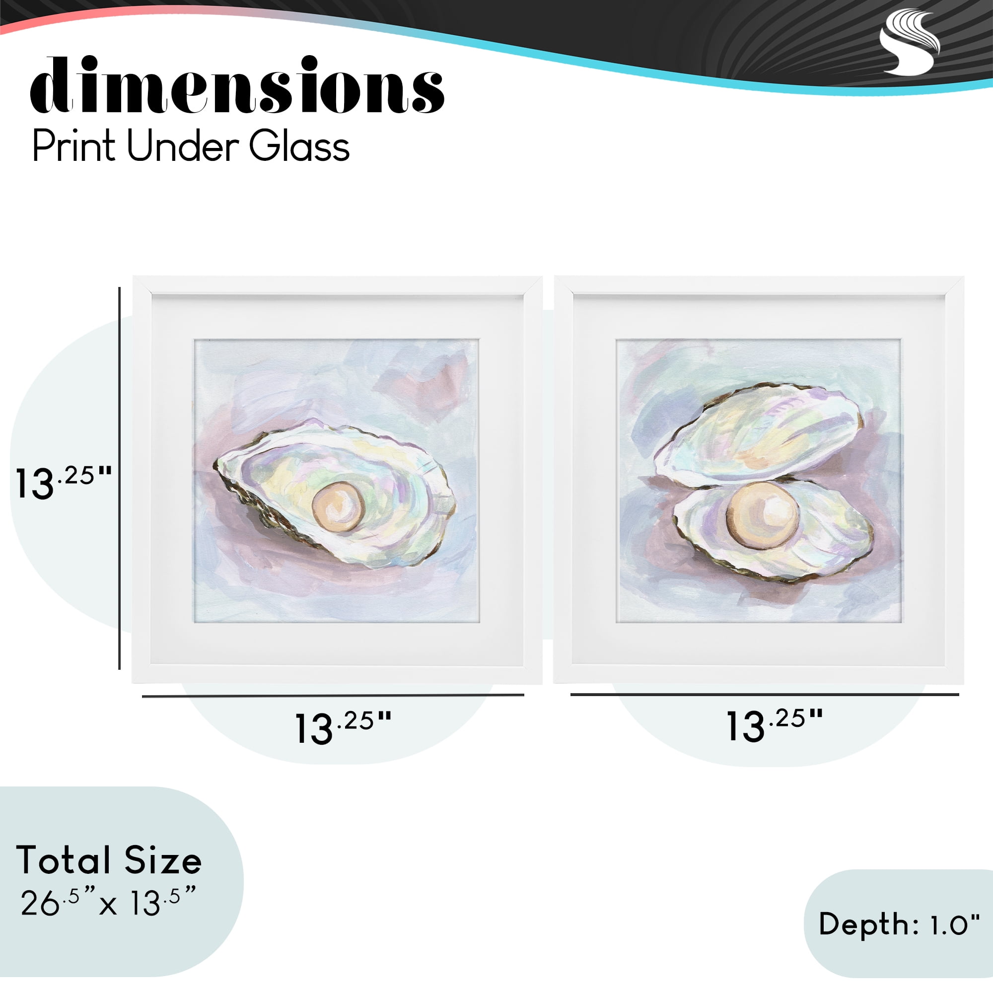 Stupell Industries Aquatic Silent Opals 2 Piece White Framed Print Under Glass Set, design by Melissa Wang