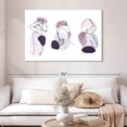 thumbnail image 2 of Elephant Stock Women One Line Wall Art - Horizontal Canvas Wall Art - Living Room Wall Decor - People Canvas - Purple And White Decor - 48" x 32", 2 of 8