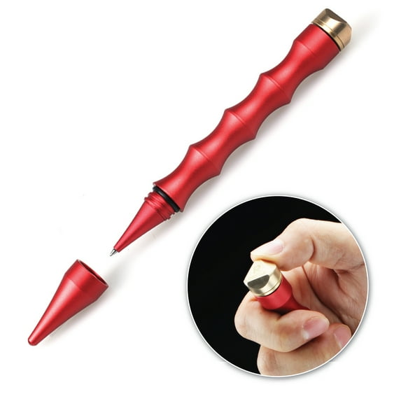 Ztylus Gadget Addix 3 in 1 RATTLE PEN: Black Ink Writing Pen, Fidget Spinner End Cap, Pressure Tip, Ergonomic Grip (Aluminium Red)