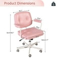thumbnail image 6 of TPHORK Retro PU Leather Office Chair,Mid Back Swivel Task Chair with Wheels and Arms,Height and Backrest Adjustable Home Office Desk Computer Chair,Pink, 6 of 8