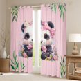 thumbnail image 2 of Homewish Zoo Animal Panda Curtains Pack of 2 (42x84 Each),Watercolor Flower Floral Curtains Blackout,Pink Bow Tie Bedroom Curtains For Girl Teens,Breathable Home Decor, 2 of 6