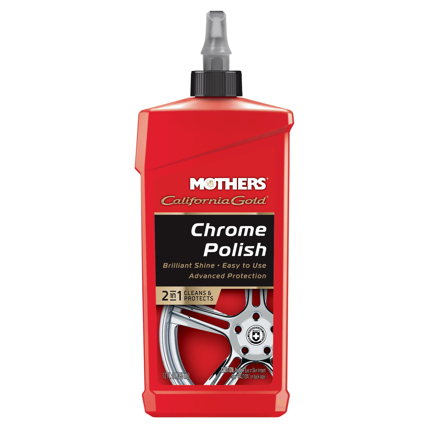 Mothers 05212/155200 California Gold Chrome Polish 12 oz. and Mothers Microfiber Ultra-Soft Polishing Cloth
