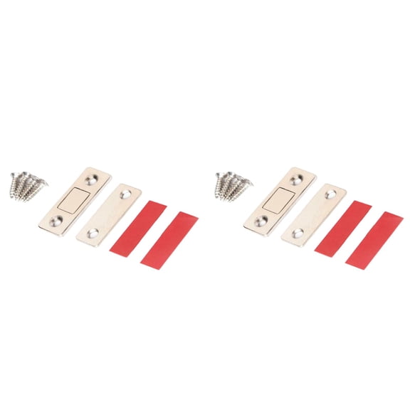 Magnetic Door Catch Ultra Thin Cabinet Magnet Stainless Steel Drawer Magnetic Closure For Sliding Door Kitchen Cabinet Closet 2 Pack Silver