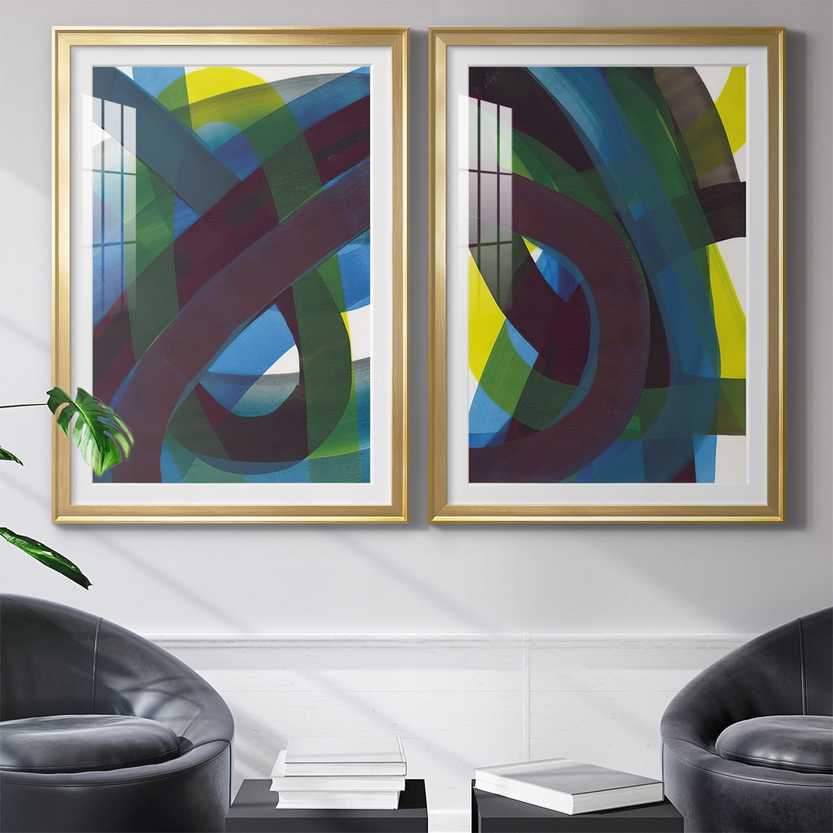 Wexford Home Cool Network I Premium Framed Print, 18.5" x 24.5" - Ready to Hang, Gold (Set of 2)