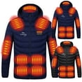 thumbnail image 5 of WREESH Heated Jacket for Men Women Fashion Long Sleeve Hooded Casual Outwear Tops Pockets Zipper Coat Navy, 5 of 5