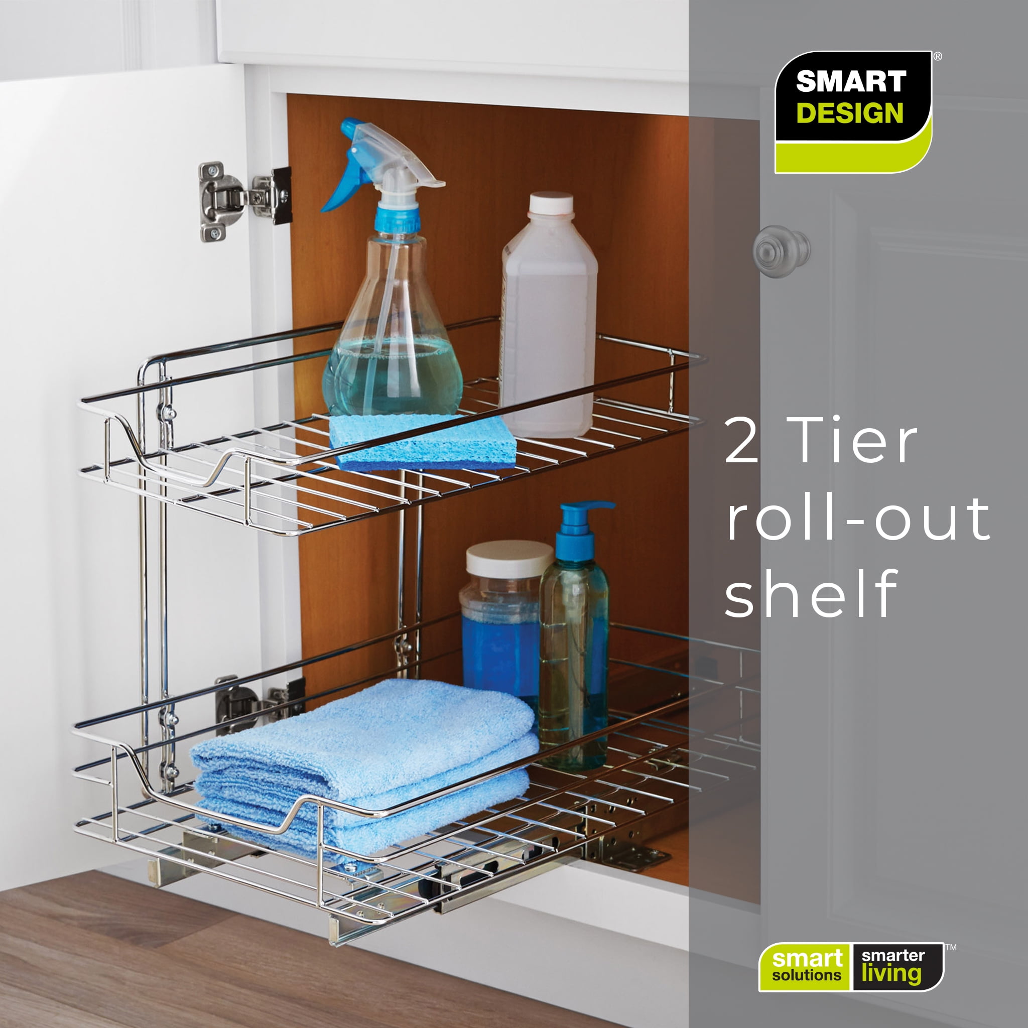 Smart Design Pull Out Cabinet Shelf Organizer - Extra Large Tall