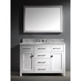 thumbnail image 2 of Caroline 48" Single Bath Vanity in Gray with White Marble Top and Round Sink with Polished Chrome Faucet with Matching Mirror, 2 of 3
