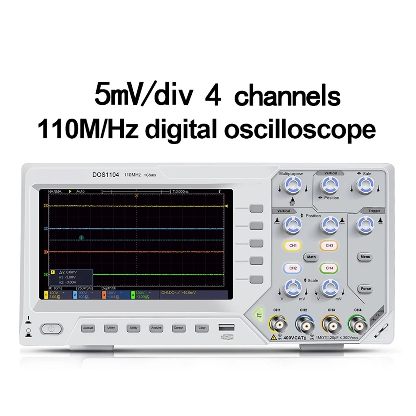 Digital Oscilloscope Bandwidth 1GS/s Sampling Rate 7-inch TFT Storage Desktop Oscilloscope ,Versatile Applications
