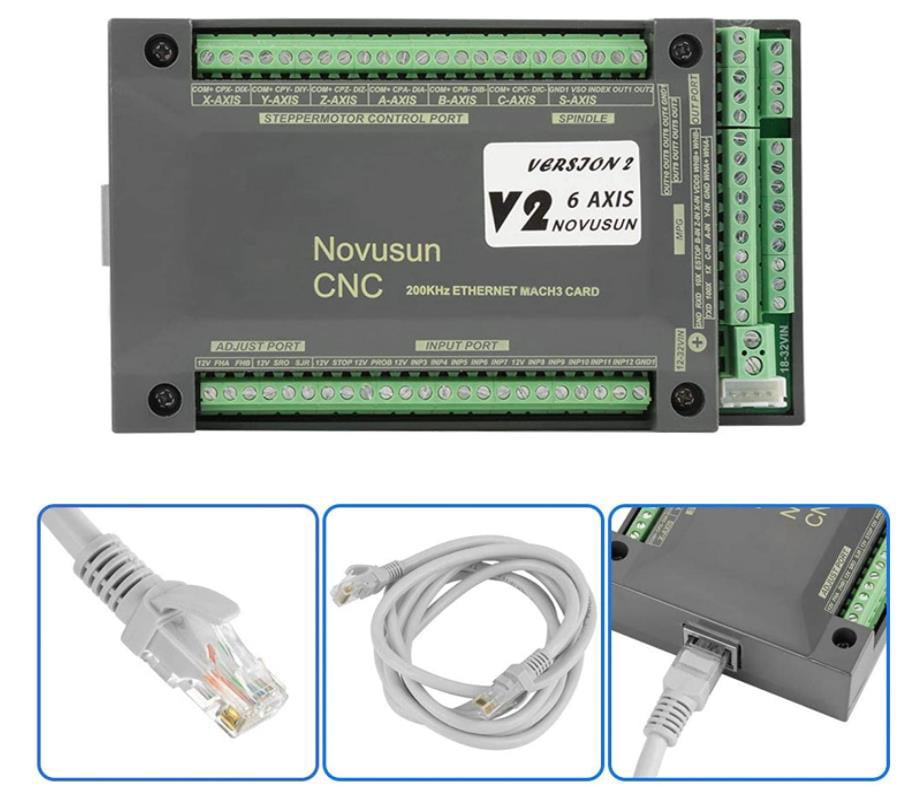 NVEM 6 Axis CNC Controller MACH3 Ethernet Interface Board Card Fr Stepper Motor
