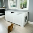 thumbnail image 2 of Pefilos 39" Large Cat Litter Box Enclosure for Indoor Cats, Hidden Cat Litter Box Furniture, Top Open Cat Houses Washroom, White, 2 of 8