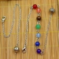 thumbnail image 5 of K-KED 10PCS Handmade Seven Chakra Gemstone Pendant Chain Delicate Jewelry Rainbow Color Gift-Bronze hollow bead chain, 5 of 9
