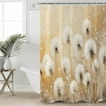 thumbnail image 2 of 60x72 Inch Shower Curtains for Bathroom White Dandelion Fabric Bath Curtain Decor Country Botanical Floral Flowers Plants Waterproof Restroom Curtains Shower Set Accessories with 12 Hooks 60 Inch, 2 of 6