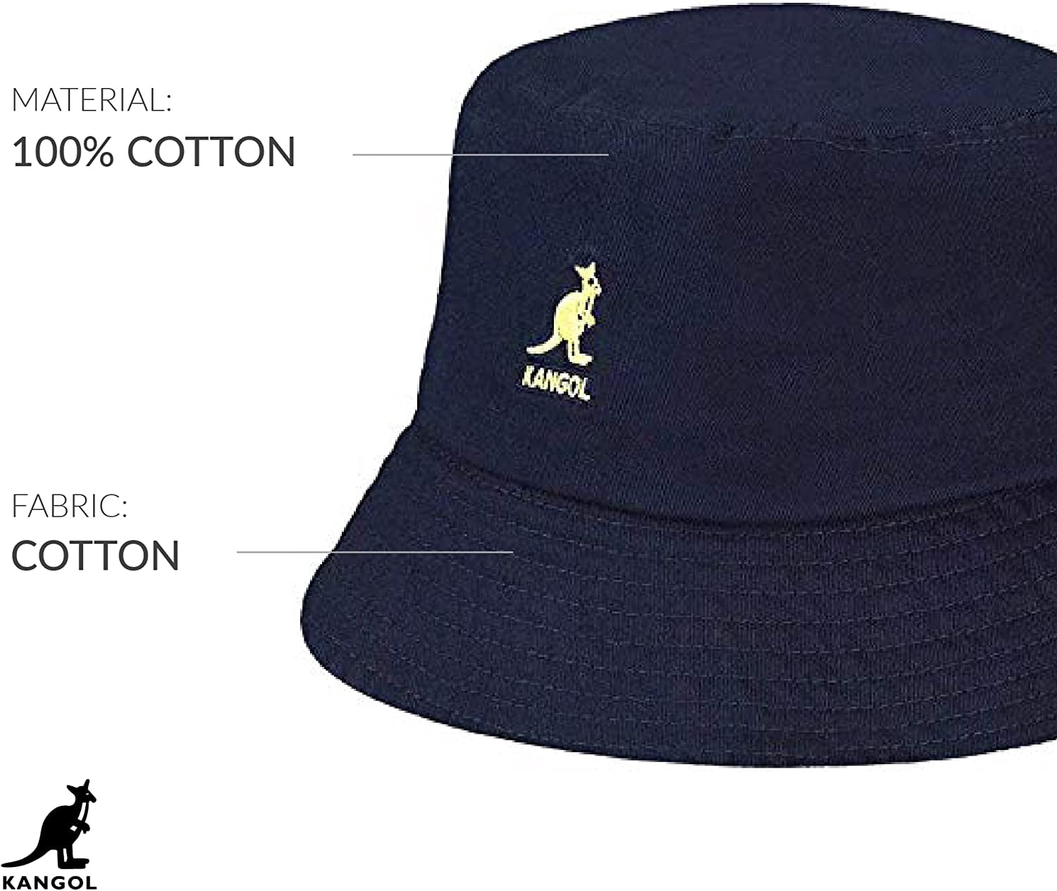 Kangol Men, Women Washed Bucket Hat X-Large Navy