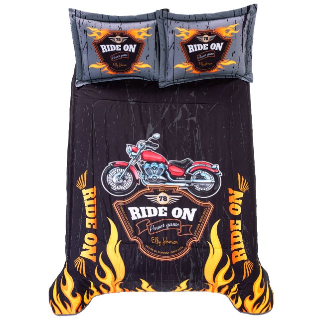 Edredón acolchado Negro Ride Matrimonial Colchas Concord