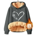 thumbnail image 4 of Women's Winter & Spring Must-Have! Warm Fleece Hoodie Pullover Soft Thermal Long Sleeve Solid Printed Loose Casual Plus Size & Fashion Outdoor Hoodies, 4 of 4