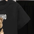 thumbnail image 6 of Teylalorva Boys Girls Graphic Outfits Short Sleeve T-Shirt and Cute Print Shorts Cotton Soft Summer Casual Trendy Sets 2 Piece Black Size 5t, 6 of 6