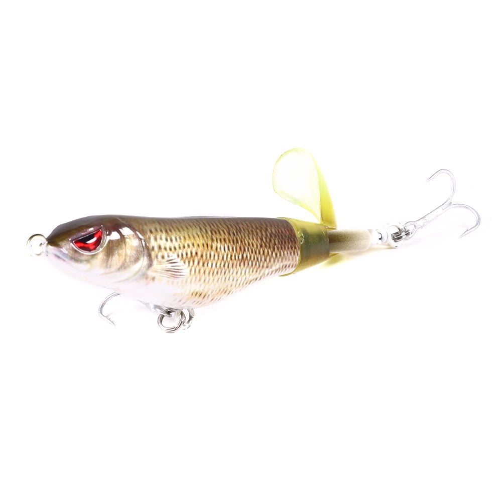 HENGJIA Fishing Lures Plopper Bass Lures with Floating Rotating Tail Barb Treble Hooks in Saltwater and Freshwater Lures for Bass Trout,4.33 inch/0.44 oz