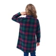 thumbnail image 4 of GYRATEDREAM Toddler Baby Girls Mid-length Plaid Shirt Jacket Kids Flannel Long Sleeve Lapel Button down Warm Shirt Coat Top with Pockets Children Fall Winter Thicken Outwear Clothes for 3-14 Years, 4 of 5