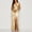 Beige, variant on Women’s Satin V Neck Ruched Maxi Dress Sleeveless High Slit Bodycon Maxi Evening Elegant Formal Prom Gown