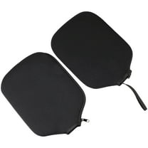 Soimiss 2Pcs Pickleball Racket Sleeve Black Rubber Protective Case Lightweight Portable Carry Bag