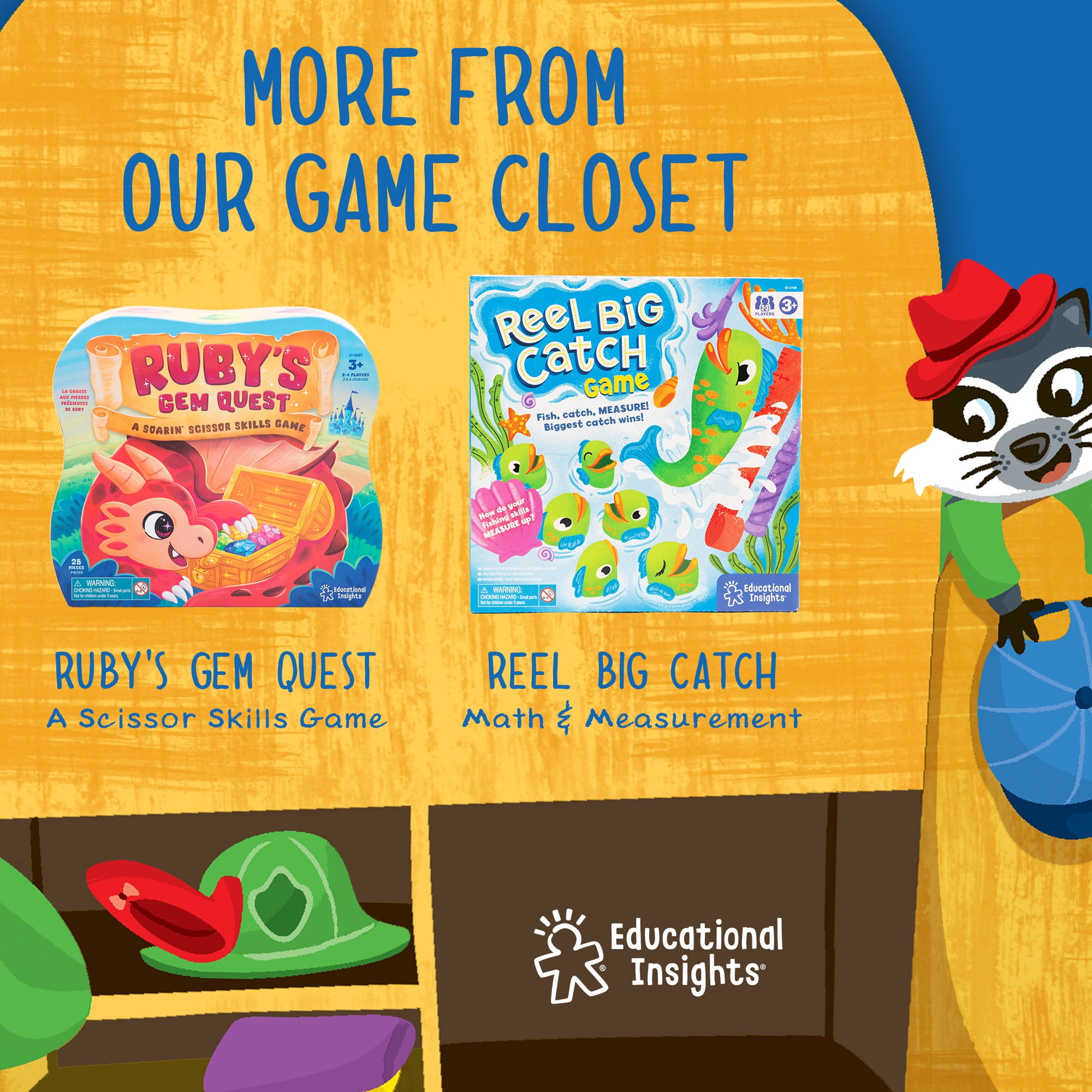 Educational Insights Raccoon Rumpus, Preschool Board Game, Matching Activity, Kids Ages 3+