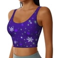 thumbnail image 2 of Naloa Dark Purple Snowflakes Sports Bras for Women,Sports Bras for Women High Support with Removable Pads-X-Large, 2 of 8