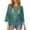 Green, variant on Crochet Tops for Women Summer Lightweight Hollow Out Beach Cover Up Solid Color Swimsuit Coverup 3/4 Sleeve Boho Fringe Trim Vacation Sun Shirts