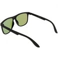 thumbnail image 4 of Classic Horn Rimmed Sunglasses With Square Color Mirror Flat Lens 56mm (Matte Black / Green Mirror), 4 of 4