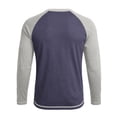 thumbnail image 5 of Daiosportswear Color Block Tops for Men Casual Stylish Crewneck Raglan Long Sleeve Baseball Tee Shirts Fall Pullover Dark Blue S, 5 of 7