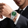 thumbnail image 4 of Reloj de Cuarzo Unisex con Correa de Acero Inoxidable, Sumergible 30M, Vestir Casual de Negocios, Reloj de Agujas Elegante y Versátil para Hombres Mujeres, 4 of 9
