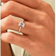 thumbnail image 2 of vylahjewellery 1.50 CT Emerald Cut Moissanite Diamond Ring Forever One 18K Rose Gold Anniversary Classic Ring, 2 of 4