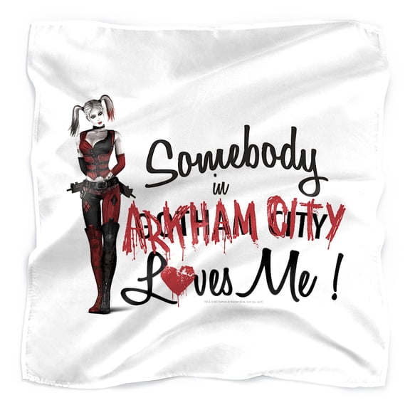 Batman: Arkham City Harley Quinn Somebody Loves Me Bandana (21 in x 21 in)